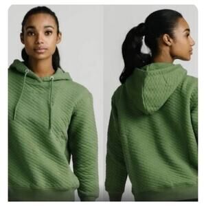 Zyia Active Pine Quilted Diamond‎ Hoodie with Pockets Medium READ DESCRIPTION